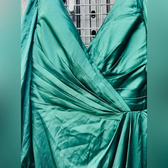 New Lavetir Women's Dress Sheath/Column V-Neck Long Sleeves Formal Green Size 6 - Picture 7 of 11